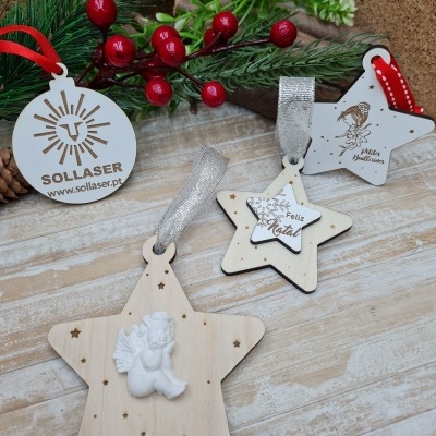 Estrelas com anjo em pó cerâmico perfumado