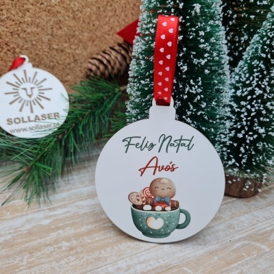 Bola de Natal- Chávena de chocolate quente