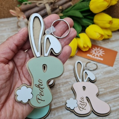 Porta-chaves Alfabeto orelhas de coelho