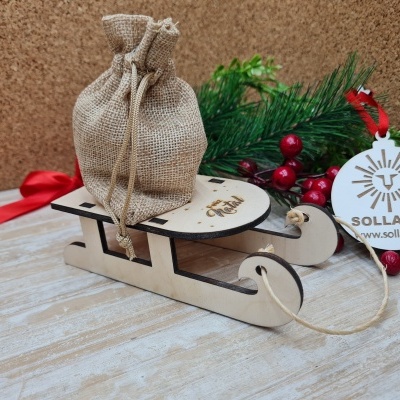 Trenó com saco do Pai Natal