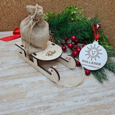 Trenó com saco do Pai Natal