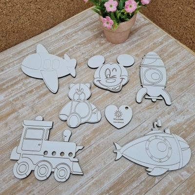 Figuras variadas em MDF branco ou cru