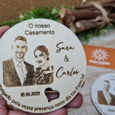Lembrança Casamento - Fotogravação círcular