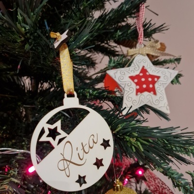 Bolas Estrela  ou Flocos de Neve com o Nome