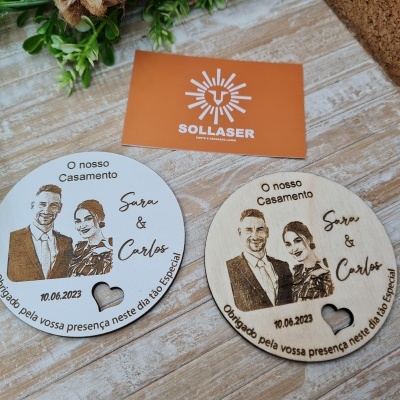 Lembrança Casamento - Fotogravação círcular