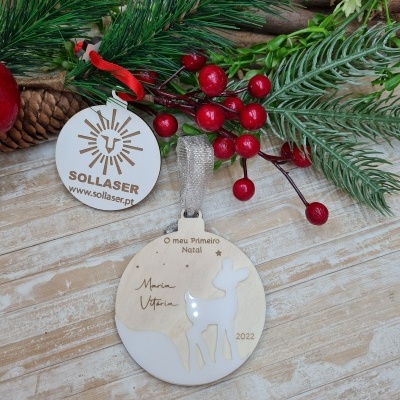 Bola primeiro Natal com tema Rena Bebé