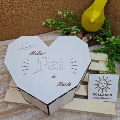 Caixa coração: "O melhor Pai do Mundo"