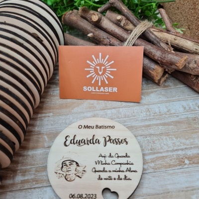 Lembrança Batismo - Fotogravação Círcular