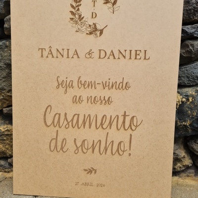 Placa de Boas vindas...