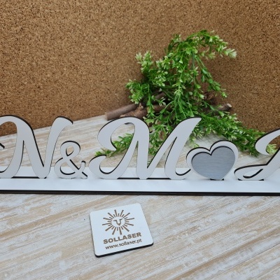 Letras iniciais para mesa do bolo