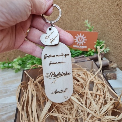 Pedido de Padrinho e porta-chaves