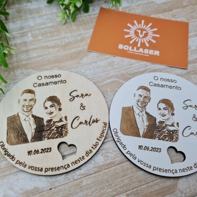 Lembrança Casamento - Fotogravação círcular