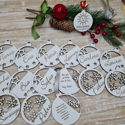 Bolas Estrela  ou Flocos de Neve com o Nome