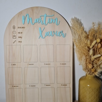 Moldura 12 meses e nome em várias cores