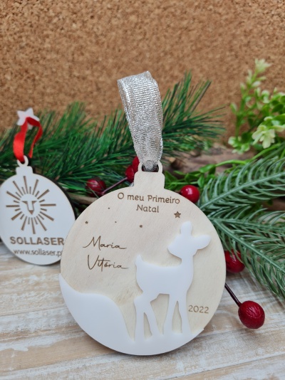 Bola primeiro Natal com tema Rena Bebé