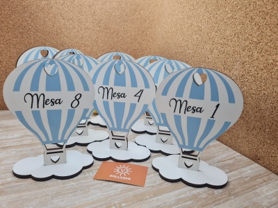 Marcadores de Mesa Balão Riscas dupla face