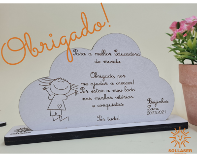 Nuvem - Placa para secretária.