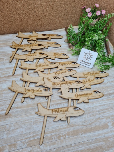 Marcadores de mesa temáticos - tema "Viagens"