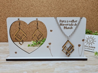 Suporte com Brincos e Colar "Geométrico"