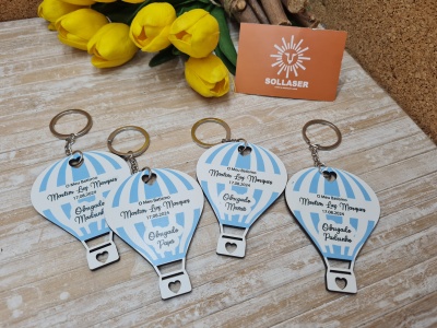 Porta-chaves Papás e Padrinhos Balão Riscas