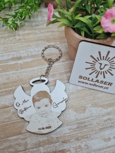 porta-chaves - Fotogravação Anjo