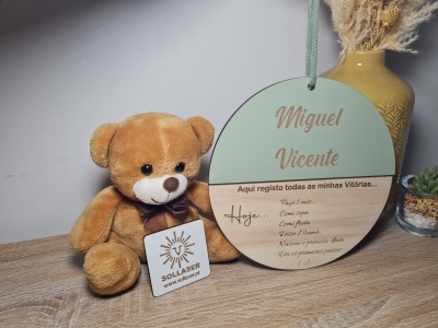 Placa frente em Ardósia  e verso com o nome em cor...