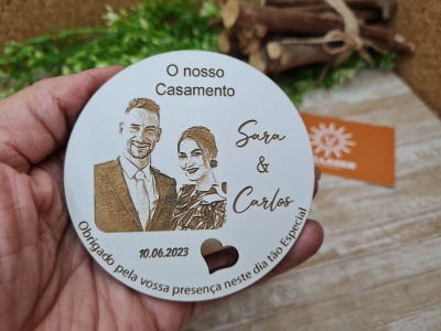 Lembrança Casamento - Fotogravação círcular