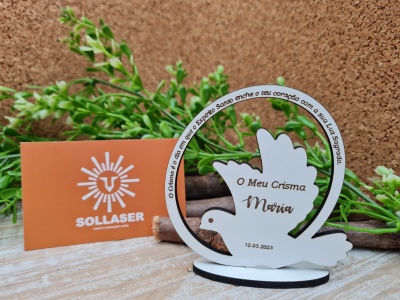 lembrança Pomba com oração em volta