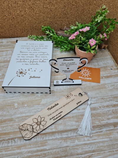 Caixa com pedido especial e personalizado...