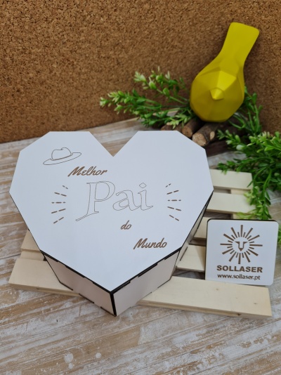 Caixa coração: "O melhor Pai do Mundo"
