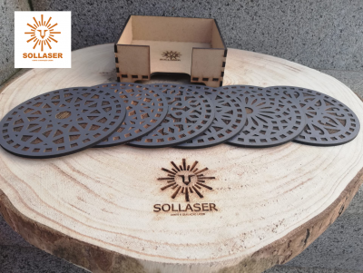 Bases Copos - Mandalas Cinza