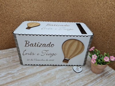 Caixa de ofertas balão de ar quente