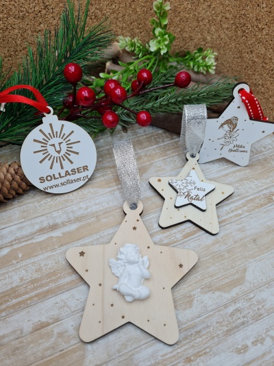 Estrelas com anjo em pó cerâmico perfumado