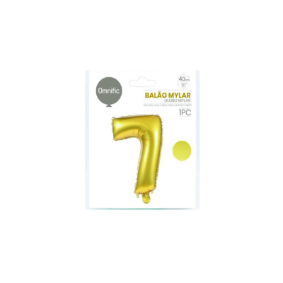 Balão de Número - Dourada - 7