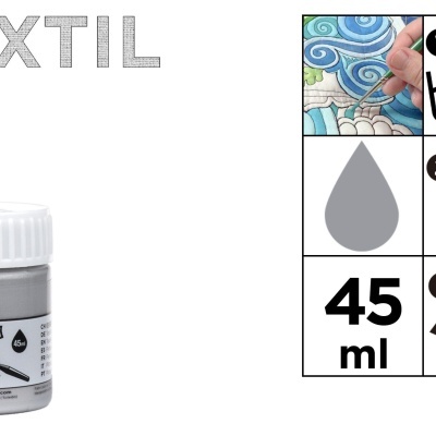 Tinta Têxtil - Prateado Metalizado