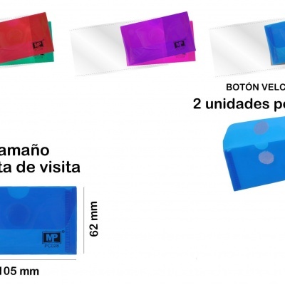 Pasta tamanho cartão c/velcro 2PCS -PC028