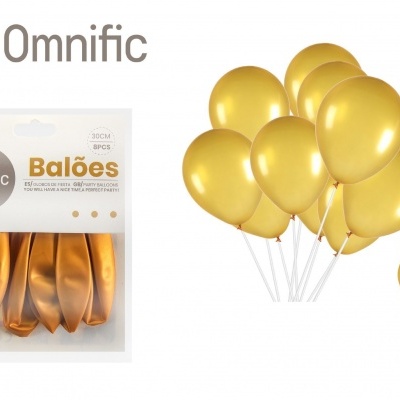 Balão Dourado 30cm 8PCS  - 312446