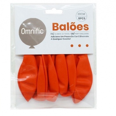 Balão Laranja 30cm 8PCS - 312347
