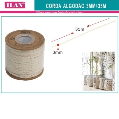 Corda de Algodão - 3mm x 35M