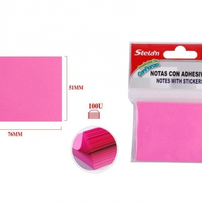 Bloco de nota adesivo Rosa 76mm*51mm 100Fls - 688960