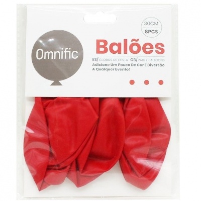 Balão Vermelho 30cm 8PCS  - 312309
