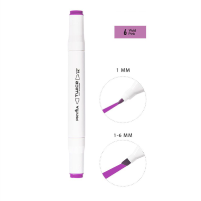 Marcador dupla ponta - 6 - Vivd Pink