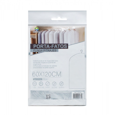 Porta-fatos transparente s/fecho de correr - 60cm*120cm