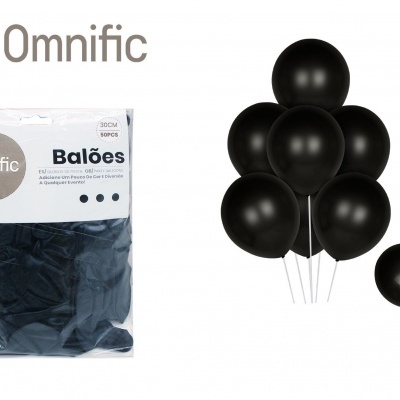 Balão Preto 50PCS 30cm - 312507