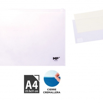 Pasta A4 c/fecho de correr  transparente -PC076