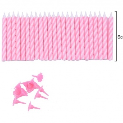 Vela de aniversário Rosa 24PCS - 433226