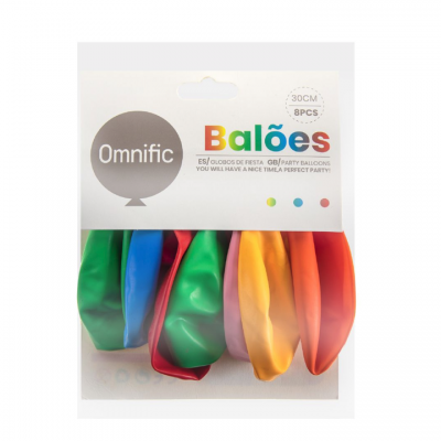 Balão Colorido 30cm 8PCS  - 312484