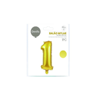 Balão de Número - Dourada - 1