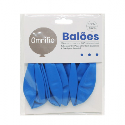 Balão Azul Escuro 30cm 8PCS  - 312378