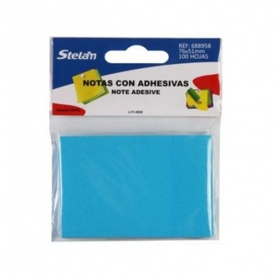 Bloco de nota adesivo Azul 76mm*51mm 100Fls - 688958